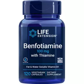 Life Extension Benfotiamine with Thiamine / Бенфотіамін з тіаміном Вітамін Б1 100 мг 120 капсул від магазину біодобавок nutrido.shop