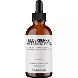 CodeAge Organic Black Elderberry Liquid Syrup / Органический сироп из черной бузины 120 мл в магазине биодобавок nutrido.shop