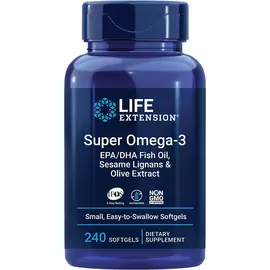 Life Extension Super Omega-3 EPA/DHA Fish Oil Sesame Lignans & Olive Extract / Рыбий жир 240 капс в магазине биодобавок nutrido.shop