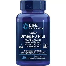 Life Extension Super Omega-3 Plus EPA/DHA Fish Oil, Sesame Lignans, Olive, Krill & Astaxanthin 120 капсул в магазине биодобавок nutrido.shop