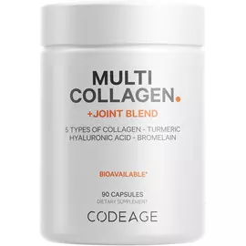 CodeAge Multi Collagen Protein + Joint Capsules / 5 типів колагену + суміш для суглобів 90 капсул від магазину біодобавок nutrido.shop