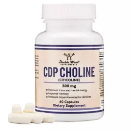Double Wood CDP Choline / ЦДФ Холин Цитиколин Поддержка памяти и когнитивных функций 60 капс в магазине биодобавок nutrido.shop