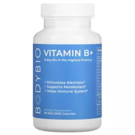 BodyBio Vitamin B+ / Комплекс вітамінів групи Б 90 капсул від магазину біодобавок nutrido.shop