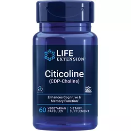 Life Extension Citicoline (CDP-Choline) / ЦДФ Холин Цитиколин Поддержка когнитивных функций 60 капс в магазине биодобавок nutrido.shop