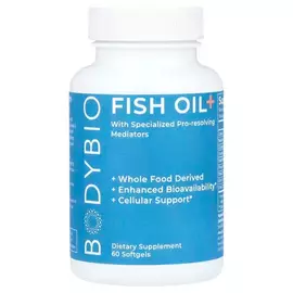 BodyBio Fish Oil+ / Риб'ячий жир для підтримки серця й мозку 60 капсул в магазине биодобавок nutrido.shop