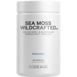 CodeAge Wildcrafted Sea Moss / Сырые морские водоросли для поддержки щитовидной железы 120 капсул в магазине биодобавок nutrido.shop