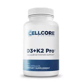 CellCore D3+K2 Pro / Вітаміни Д3 5000 МО + K2 180 мкг Підтримка кісток, серця та імунітету 60 капсул від магазину біодобавок nutrido.shop