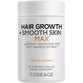 CodeAge Hair Growth + Smooth Skin Max / Комплекс вітамінів для росту волосся і гладкої шкіри 30 капсул в магазине биодобавок nutrido.shop
