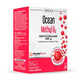 Orzax Methyl B12 / Вітамін Б12 метилкобаламін 1000 мкг 10 мл спрей під'язичний 66 доз від магазину біодобавок nutrido.shop