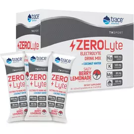 ZeroLyte Salty Berry Lemonade / Електроліти зі смаком солоний ягідний лимонад 30 саше, Trace Minerals в магазине биодобавок nutrido.shop