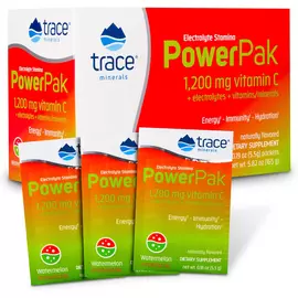 Trace Minerals Power Pak Watermelon / Вітамін C + електроліти + мультивітаміни Кавун 30 саше від магазину біодобавок nutrido.shop