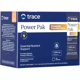 Trace Minerals Power Pak Pineapple Coconut / Вітамін C + електроліти + мультивітаміни Ананас і Кокос 30 саше від магазину біодобавок nutrido.shop