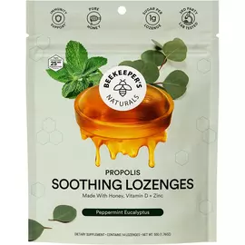 Beekeeper's Naturals Peppermint Eucalyptus / Льодяники для горла з прополісом, м'ятою та евкаліптом 14 шт. в магазине биодобавок nutrido.shop