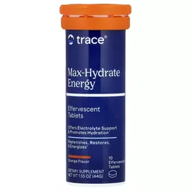 Trace Minerals Max-Hydrate Energy / Електроліти для енергії апельсин 10 шипучих таблеток від магазину біодобавок nutrido.shop