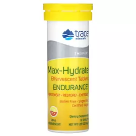Trace Minerals Max-Hydrate Endurance / Електроліти для витривалості цитрус 10 шипучих таблеток від магазину біодобавок nutrido.shop