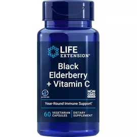 Life Extension Black Elderberry + Vitamin C / Екстракт чорної бузини та вітамін С 60 капсул від магазину біодобавок nutrido.shop