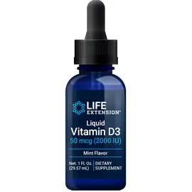 Life Extension Vitamin D3 Liquid (Mint) / Вітамін Д3 зі смаком м'яти 50 mcg (2000 МО) 29,57 мл в магазине биодобавок nutrido.shop