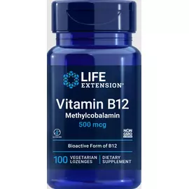 Life Extension Vitamin B12 methylcobalamin / Вітамін Б12 метилкобаламін 500 мкг 100 пастилок від магазину біодобавок nutrido.shop
