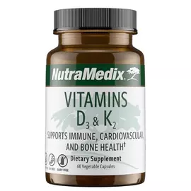 NutraMedix Vitamins D3 K2 / Вітаміни Д3 (5000 МО) + К2 (150 мкг) 60 капсул від магазину біодобавок nutrido.shop