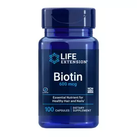 Life Extension Biotin / Біотин вітамін Б7 600 мкг 100 капсул від магазину біодобавок nutrido.shop