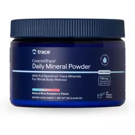 Trace Minerals ConcenTrace Daily Mineral Powder / Щоденні мінерали смак блакитної малини 132 г в магазине биодобавок nutrido.shop