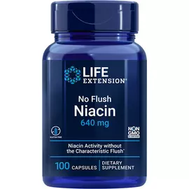 Life Extension Niacin No Flush B3 / Ніацин без почервоніння шкіри Б3 640 мг 100 капсул від магазину біодобавок nutrido.shop
