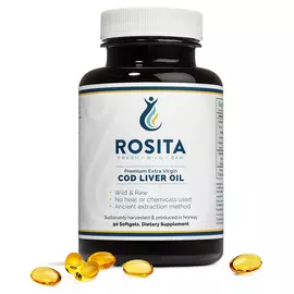 Rosita Extra Virgin Cod Liver Oil Масло печінки тріски холодного віджиму 90 капсул від магазину біодобавок nutrido.shop