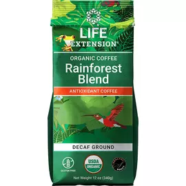 Life Extension Rainforest Blend Decaf Ground Coffee / Кава органік без кофеїну 100% арабіка 340 гр від магазину біодобавок nutrido.shop