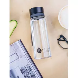 Equa Plain White BPA free bottle 600 ml / Пляшка для води прозора чорна без BPA 600 мл від магазину біодобавок nutrido.shop