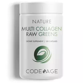CodeAge Multi Collagen Raw Greens /  Пять типов коллагена + 21 органический фрукт и овощ 180 капсул в магазине биодобавок nutrido.shop