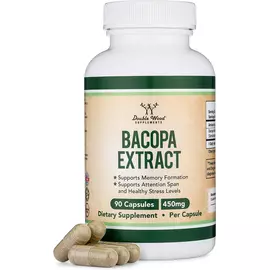 Double Wood Bacopa Monnieri  / Бакопа Монниери экстракт для поддержки памяти 450 мг 90 капс в магазине биодобавок nutrido.shop