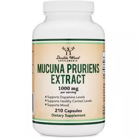 Double Wood Mucuna Pruriens Extract / Мукуна 1000 мг 210 капс від магазину біодобавок nutrido.shop