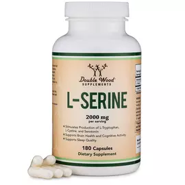 Double Wood L-Serine / Л Серін амінокислота для підтримки росту нейронів 180 капс від магазину біодобавок nutrido.shop