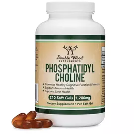 Double Wood Phosphatidylcholine / Фосфатидилхолін Підтримка пам'яті та уваги 210 капсул від магазину біодобавок nutrido.shop