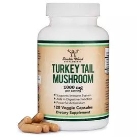 Double Wood Turkey Tail Mushroom / Трутовик різнокольоровий 120 капс від магазину біодобавок nutrido.shop