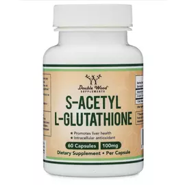 Double Wood S-Acetyl L-Glutathione / S-ацетил L-глутатіон підтримка здорової функції печінки 60 капсул від магазину біодобавок nutrido.shop