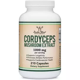Double Wood Cordyceps Mushroom Extract / Кордицепc грибной экстракт 500 мг 210 капсул в магазине биодобавок nutrido.shop