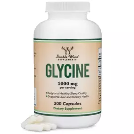 Double Wood Glycine / Гліцин розслаблення при стресі 1000 мг 300 капсул від магазину біодобавок nutrido.shop