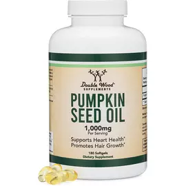 Double Wood Pumpkin Seed Oil / Масло семян тыквы Омега-6 для здоровья сердца 180 капсул в магазине биодобавок nutrido.shop