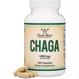 Double Wood Chaga Mushroom / Гриб Чага для поддержки иммунитета и пищеварения 500 мг 120 капсул в магазине биодобавок nutrido.shop