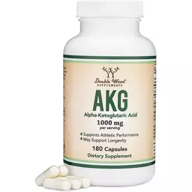 Double Wood Alpha-Ketoglutaric Acid (AKG) / Альфа-кетоглутарова кислота 500 mg 180 капсул від магазину біодобавок nutrido.shop