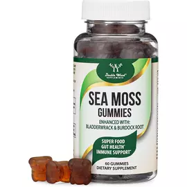 Double Wood Irish Sea Moss Gummies / Жувальні цукерки з ірландського морського моху 60 шт від магазину біодобавок nutrido.shop