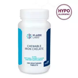 Klaire Labs Chewable Iron Chelate / Хелатне жувальне залізо 100 таблеток від магазину біодобавок nutrido.shop