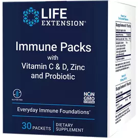 Life Extension Immune Packs / Імунний пакет з вітамінами С і D, цинком та пробіотиками 30 пакетів від магазину біодобавок nutrido.shop