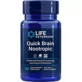 Life Extension Quick Brain Nootropic / Питательные вещества для мозга 30 капсул в магазине биодобавок nutrido.shop