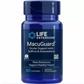Life Extension MacuGuard Ocular Support / Поддержка здоровья глаз с шафраном и астаксантином 60 капс в магазине биодобавок nutrido.shop