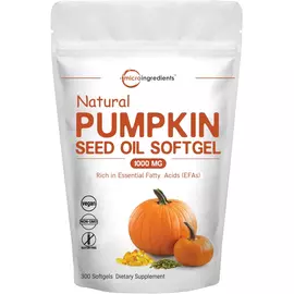 Microingredients Pumpkin Seeds Oil 2000mg / Масло семян тыквы 300 капсул від магазину біодобавок nutrido.shop