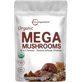 Microingredients Mega Mushrooms / 10 видов грибов для повышения иммунитета 284 гр в магазине биодобавок nutrido.shop