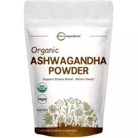 Microingredients Organic Ashwagandha Powder / Ашваганда корень органический порошок 680 грамм в магазине биодобавок nutrido.shop