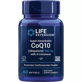 Life Extension Super-Absorbable CoQ10 with d-Limonene / Убихинол Ку10 с d-лимоненом 100 мг 60 капсул в магазине биодобавок nutrido.shop